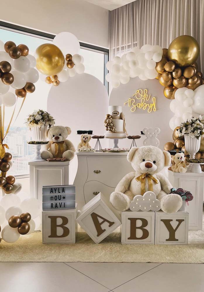 quanto custa decoração chá revelação branco barata