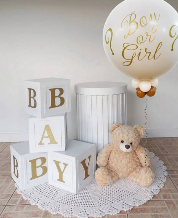 como fazer arco de balões brancos chá revelação