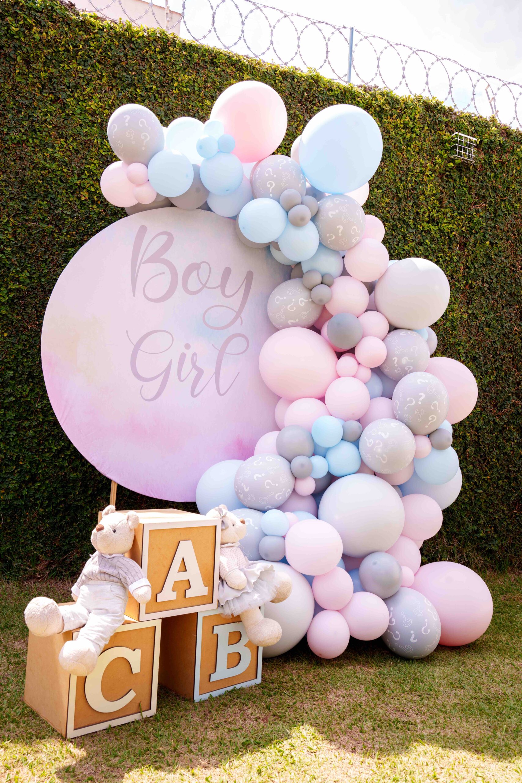 decoração de chá revelação branco