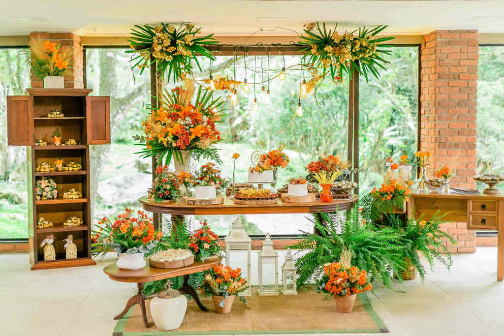 quanto custa montar uma festa laranja e dourado completa