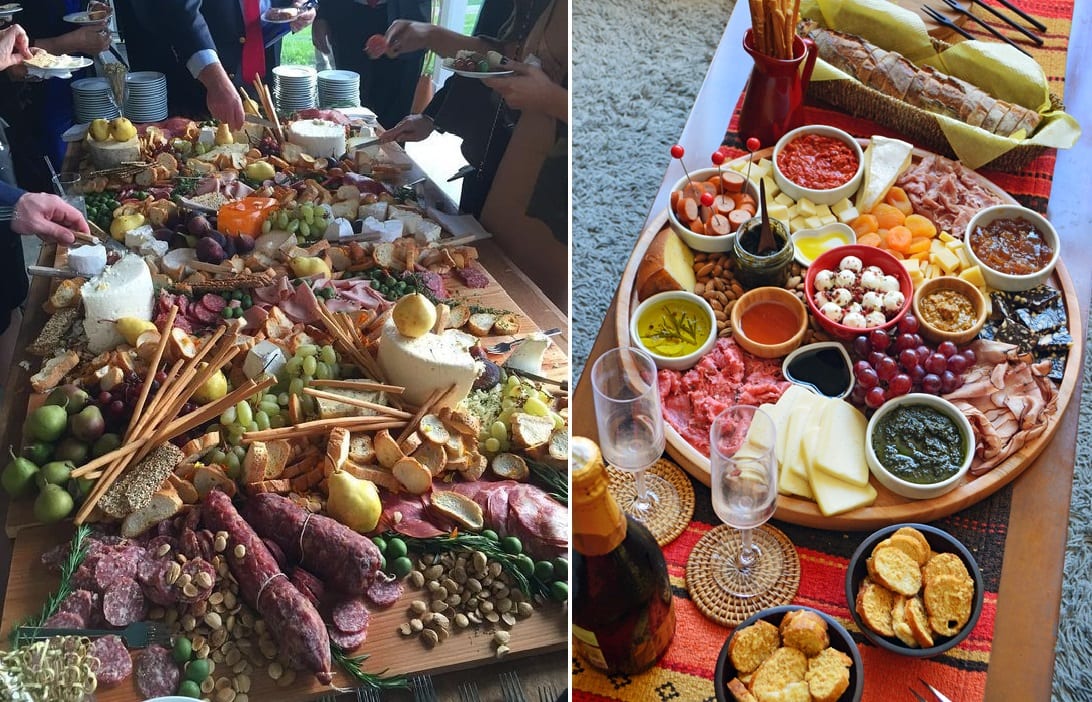 decoração rústica vs moderna para festa queijos e vinhos