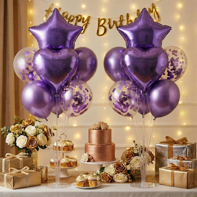 custo decoração festa roxo e preto simples