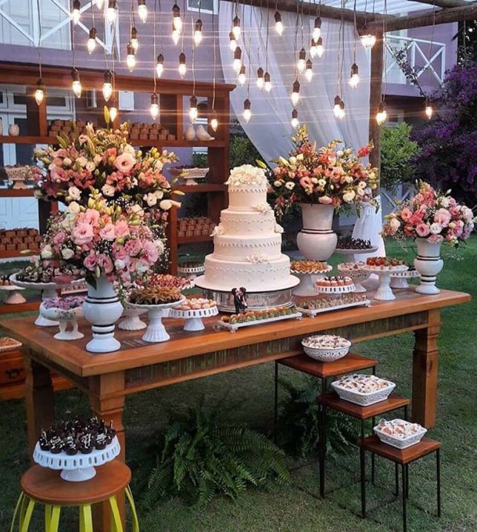 decoração de jantar de casamento