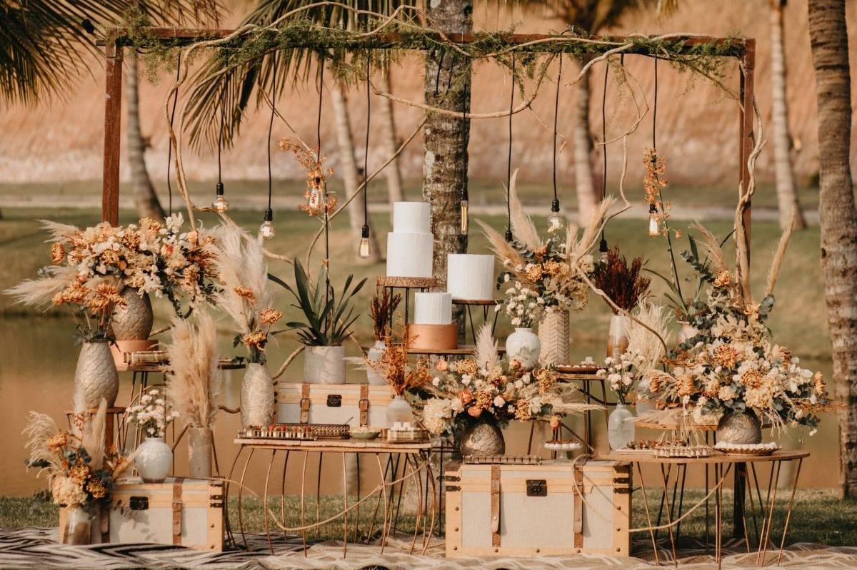 decoração de jantar de casamento