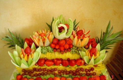 arranjo mesa frutas flores barato como fazer