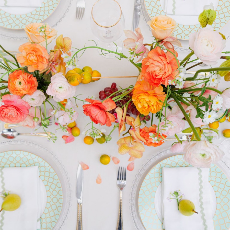 arranjo mesa frutas flores barato como fazer