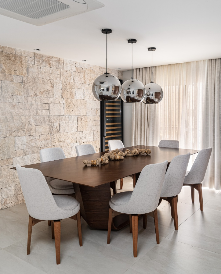 decoração de mesa de jantar moderna