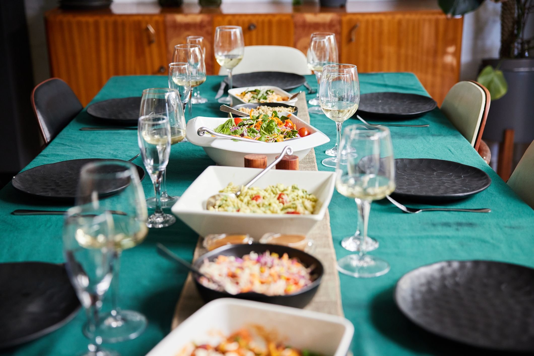 decoração de mesa de jantar moderna