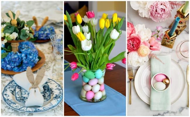 decoração mesa páscoa simples versus sofisticada