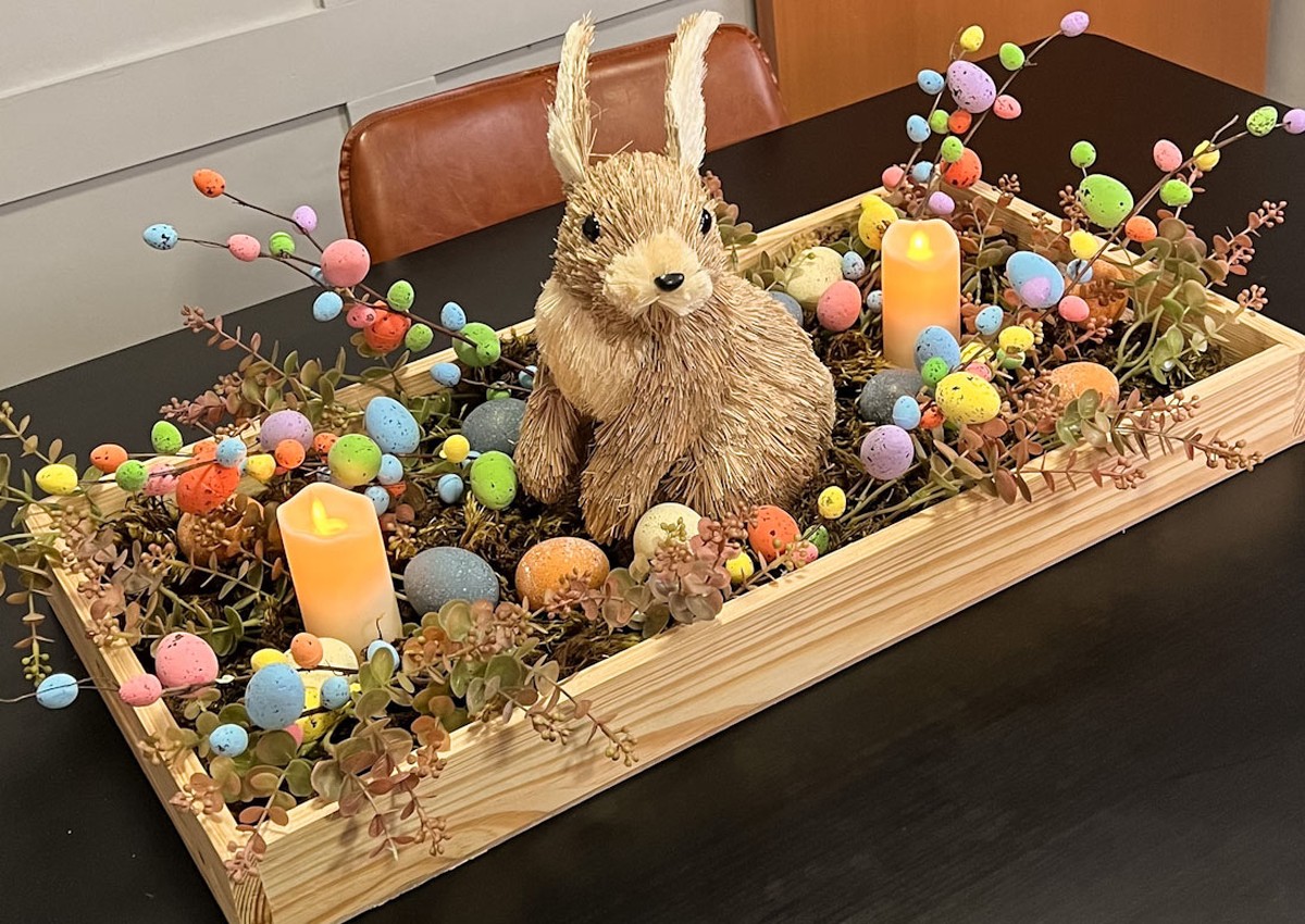 decoração de mesa de páscoa simples