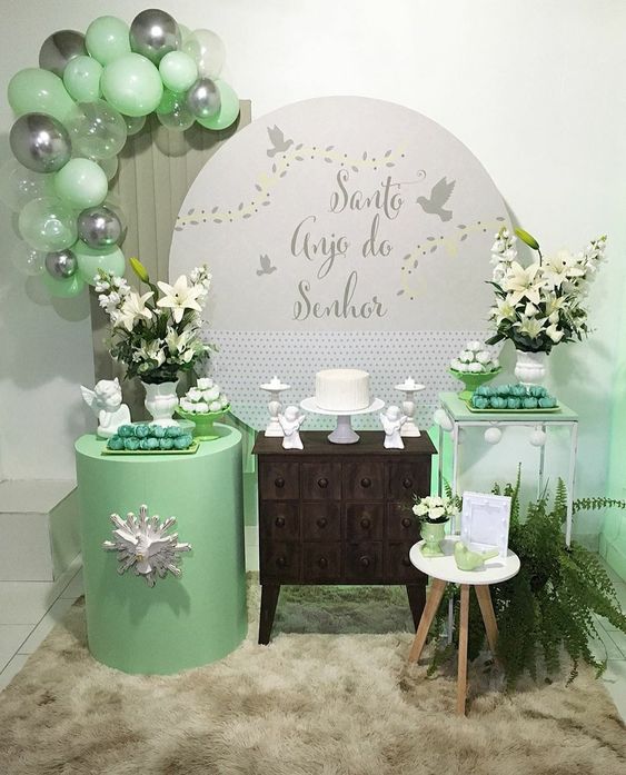 decoração batizado rústico ou clássico qual escolher