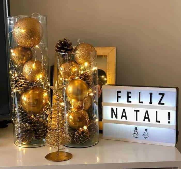 ideias criativas decoração natal velas vidros