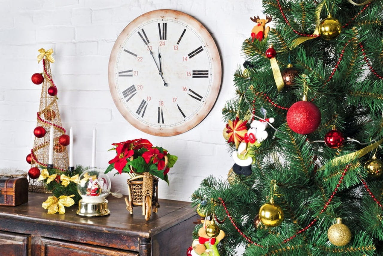 decoração de natal estante