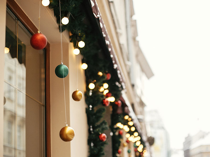 decoração de natal para frente de casas simples