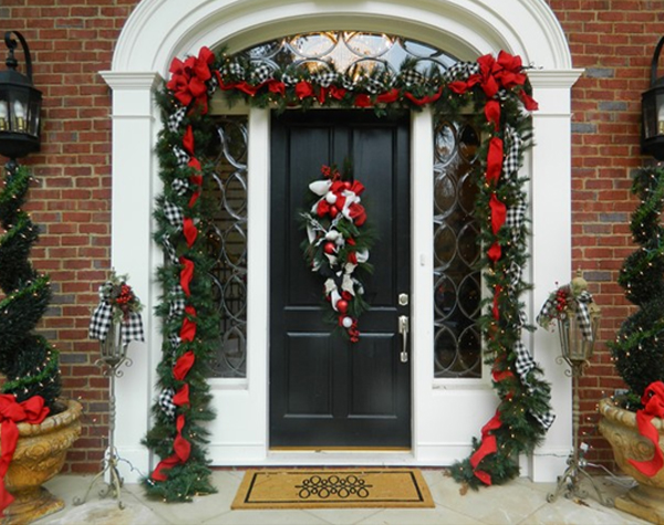 decoração de natal para frente de casas simples