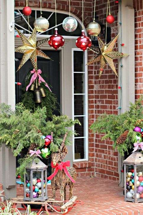 decoração de natal para frente de casas simples