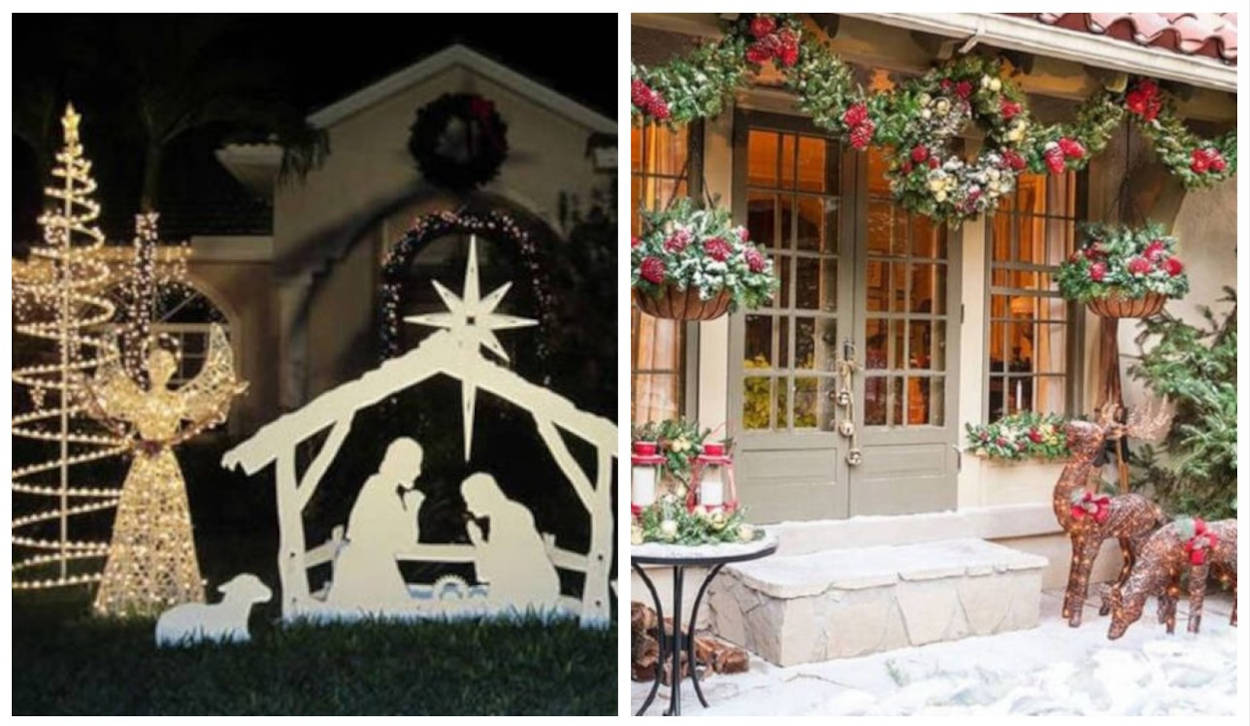 decoração de natal para frente de casas simples