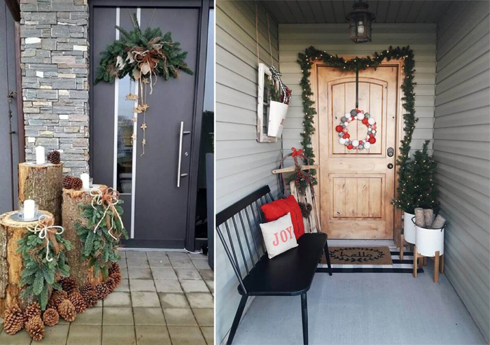 decoração de natal para frente de casas simples