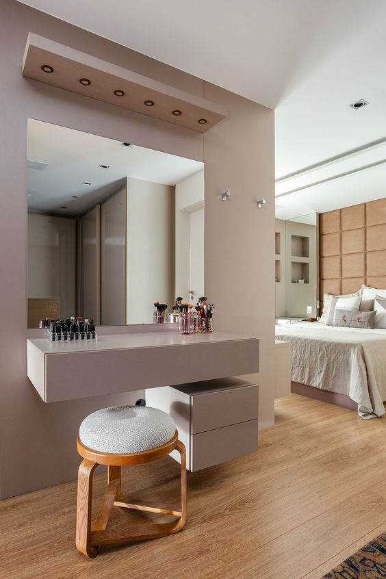 decoração de quarto com penteadeira camarim