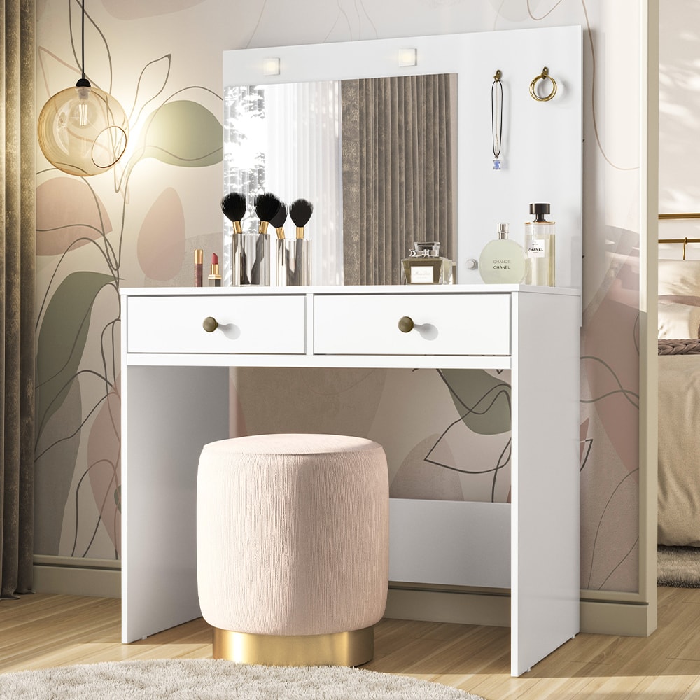 decoração de quarto com penteadeira camarim