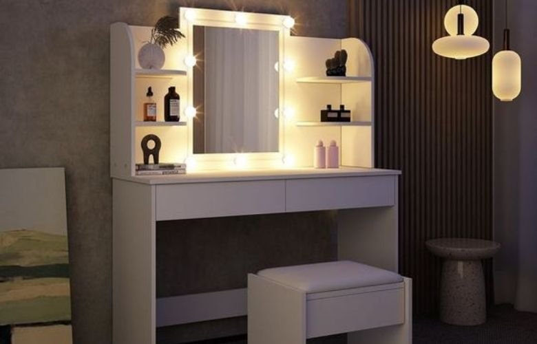 decoração de quarto com penteadeira camarim