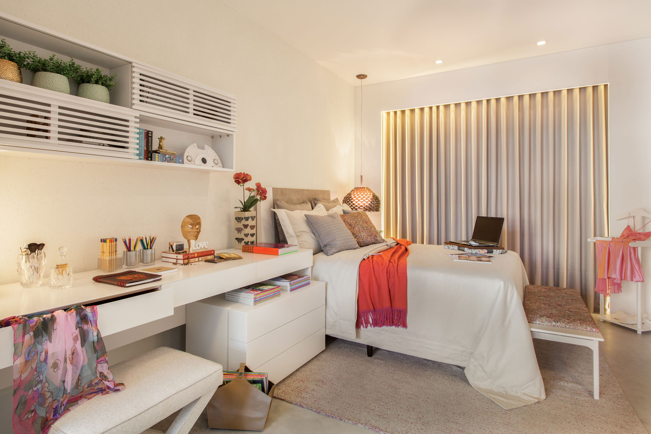 ideias de decoração quarto feminino jovem estilos