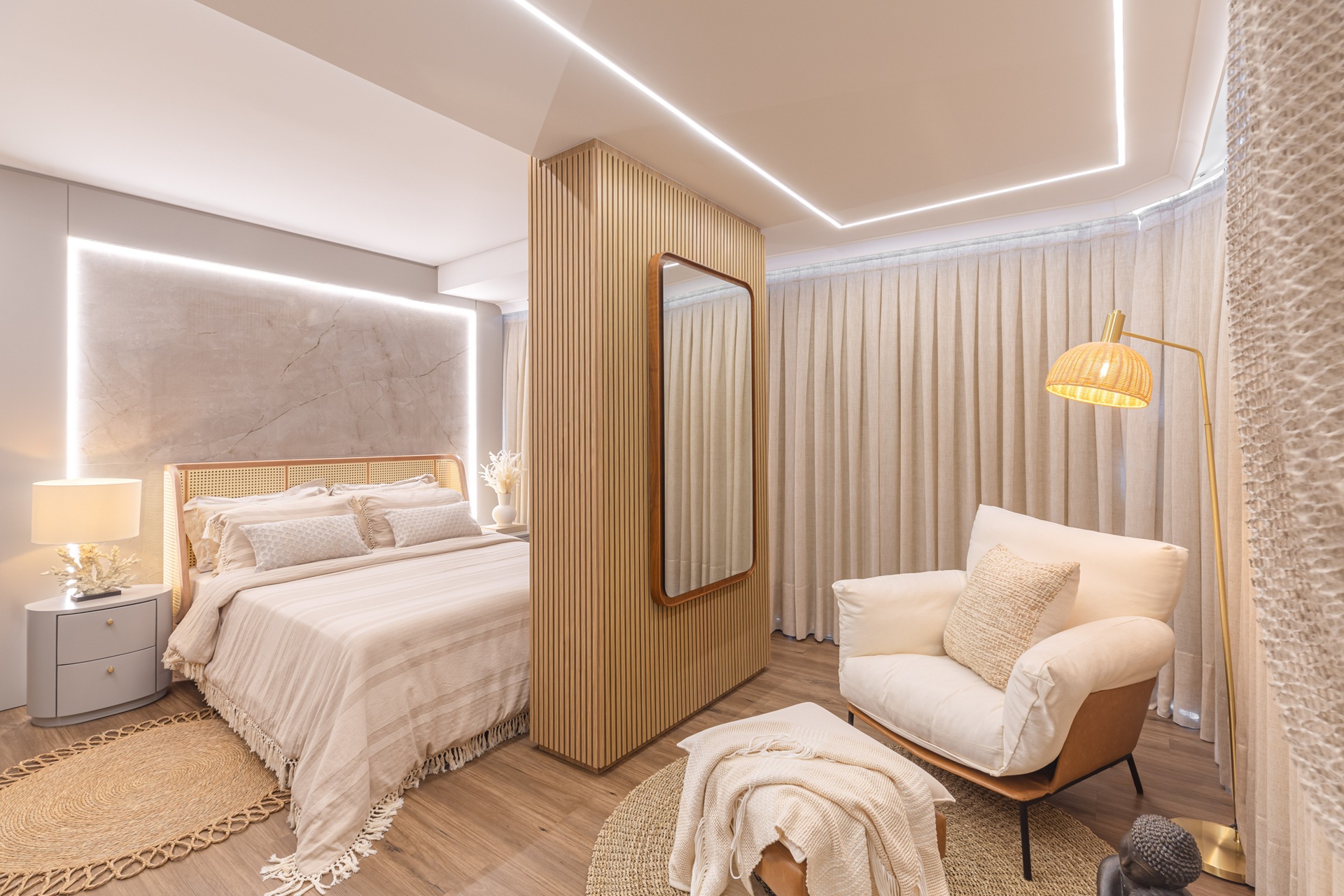 quarto minimalista moderno versus boho chic