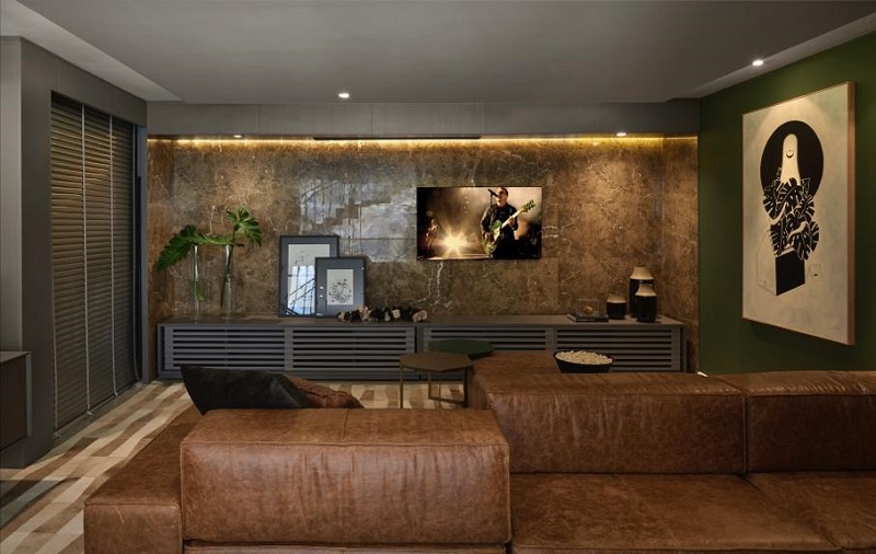 melhores cores parede para sofá caramelo