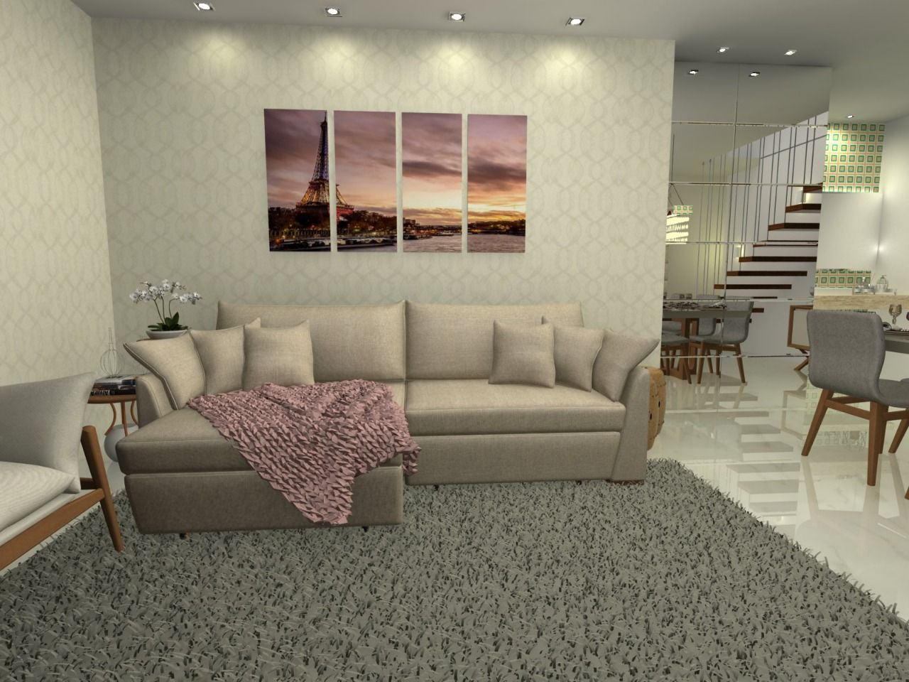 ideias de decoração sala com sofá retrátil e poltronas