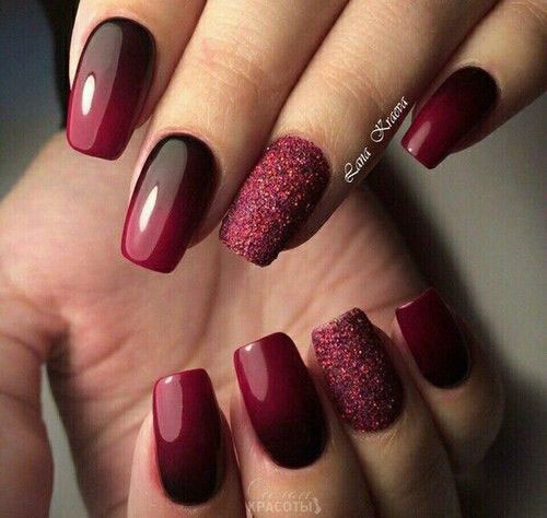 melhores ideias unhas gel vinho decoradas
