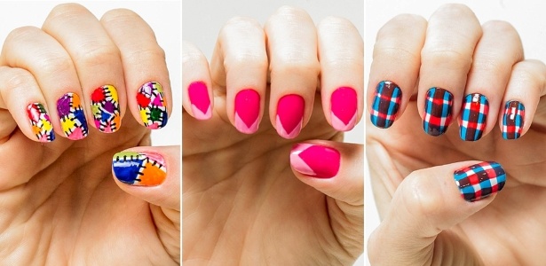 unha gel xadrez vermelho branco sao joao passo a passo