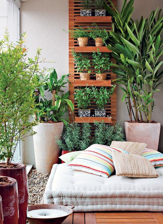 decoração de varanda com plantas