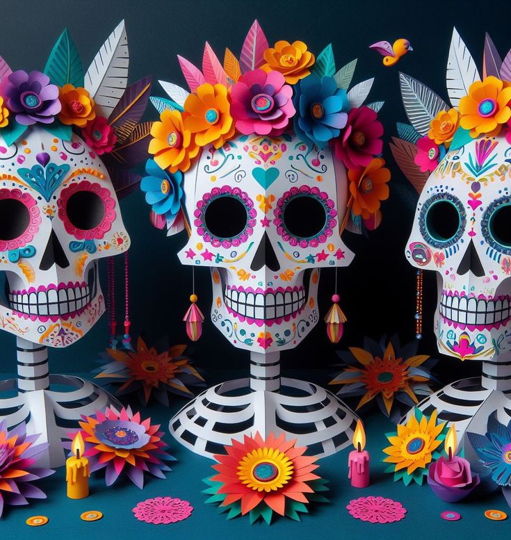 decoração dia dos mortos vs halloween