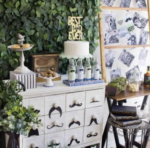 ideias decoração dia dos pais verde simples