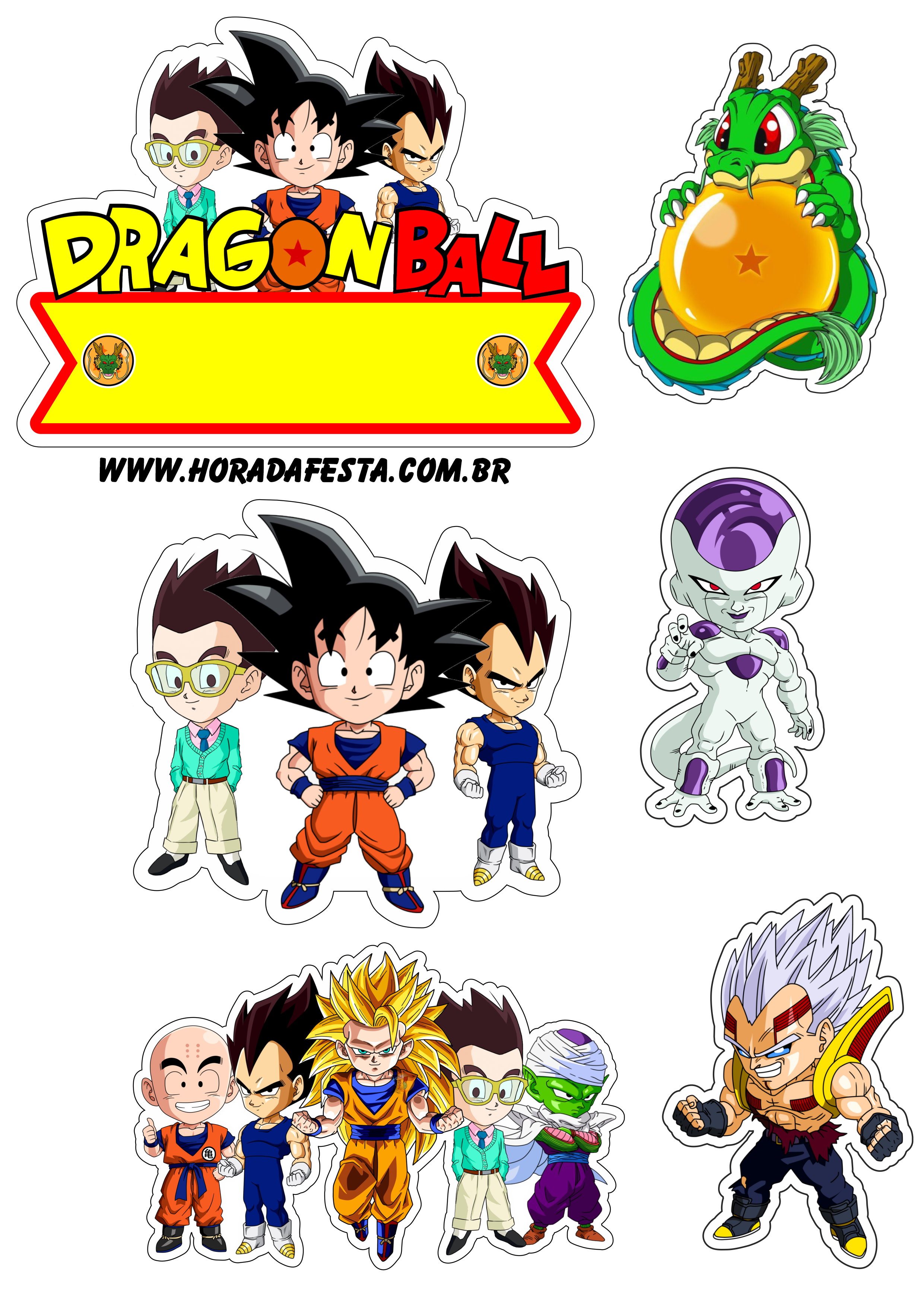 ideias criativas decoração festa dragon ball para imprimir