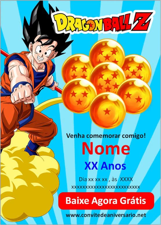 decoração dragon ball para imprimir