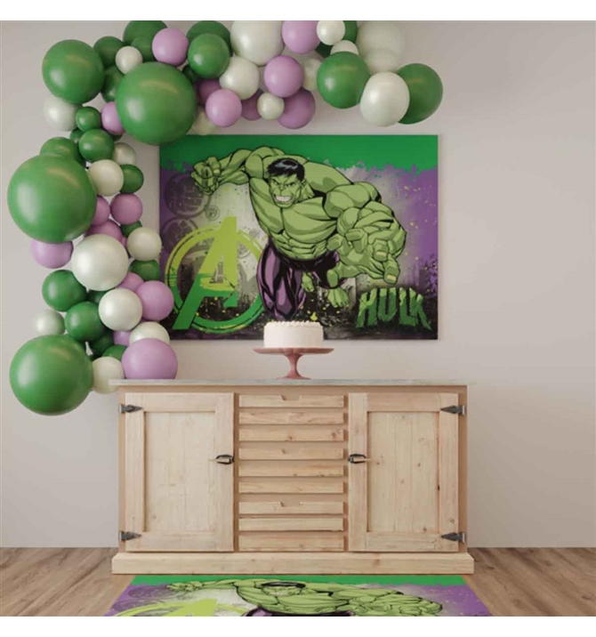 painel redondo hulk para festa infantil