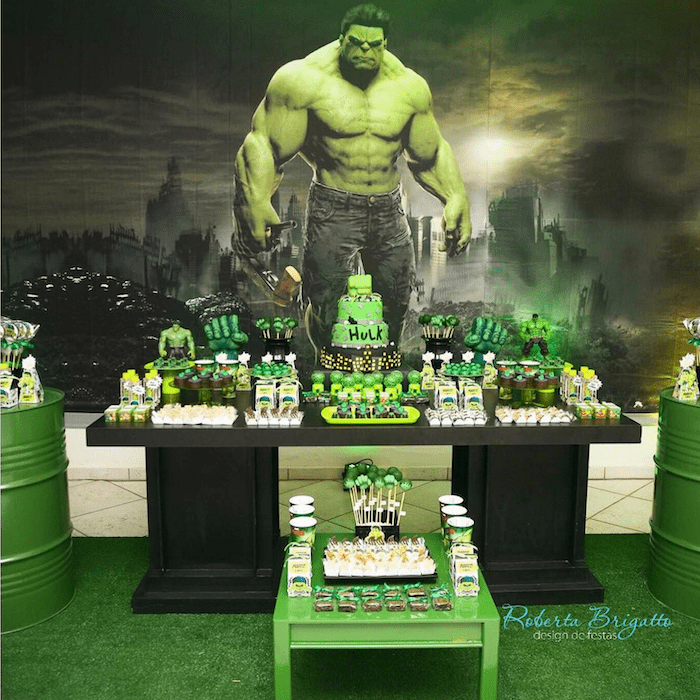 ideias criativas decoração festa hulk infantil