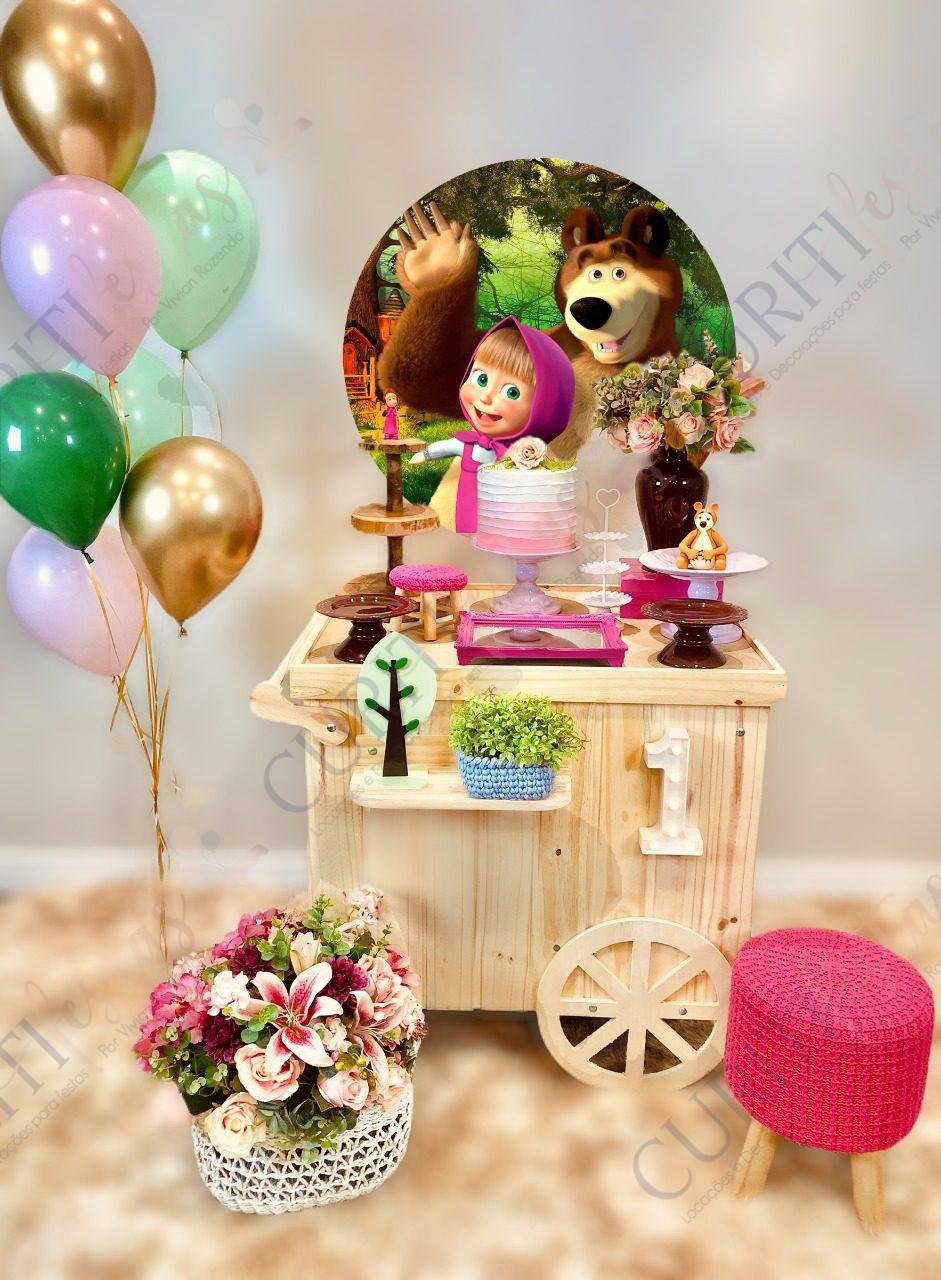 ideias decoração masha e urso festa simples