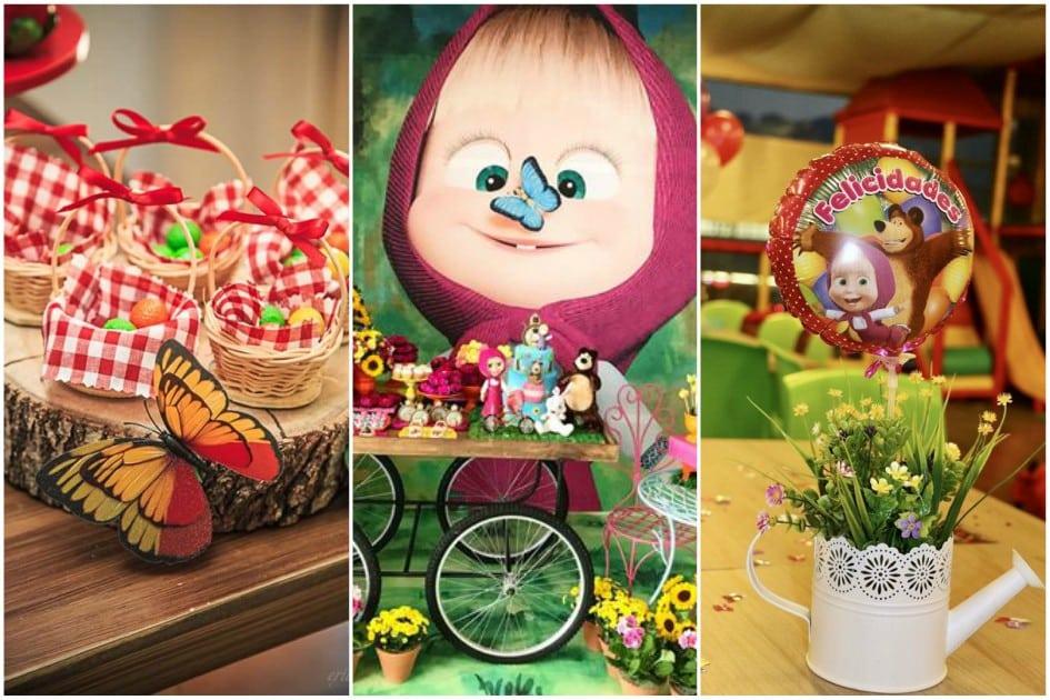 ideias decoração masha e urso festa simples