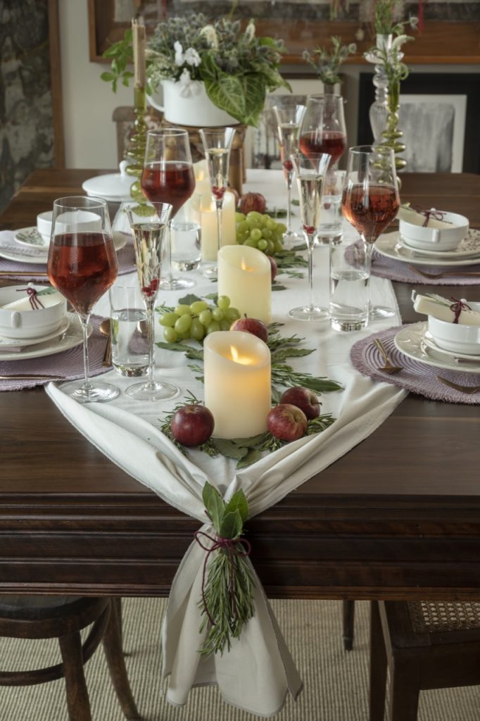 centro de mesa reveillon com frutas naturais