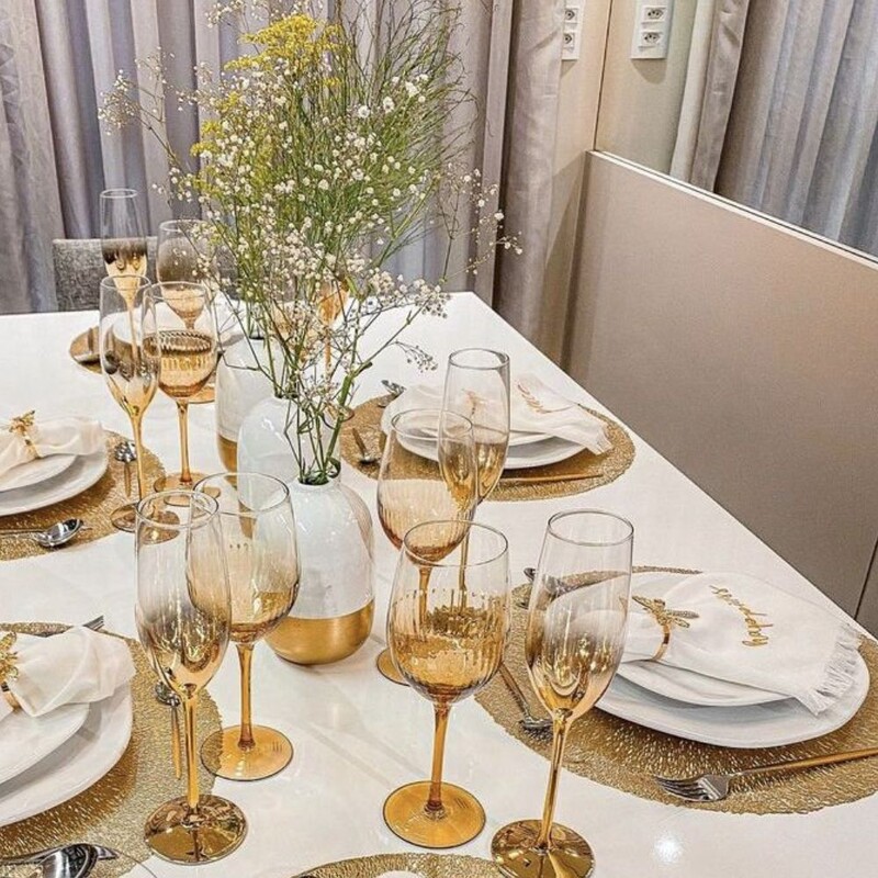 decoração mesa reveillon