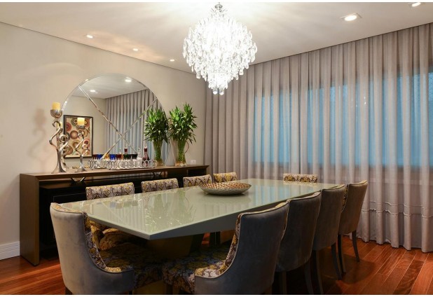 mesa jantar redonda versus retangular decoração