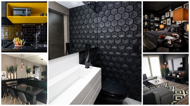 decoração preta fosca versus brilhante qual escolher