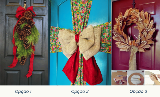 ideias criativas decoração porta natal