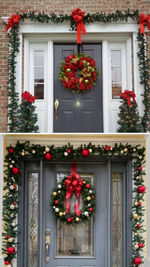 decoracao porta natal barata e elegante