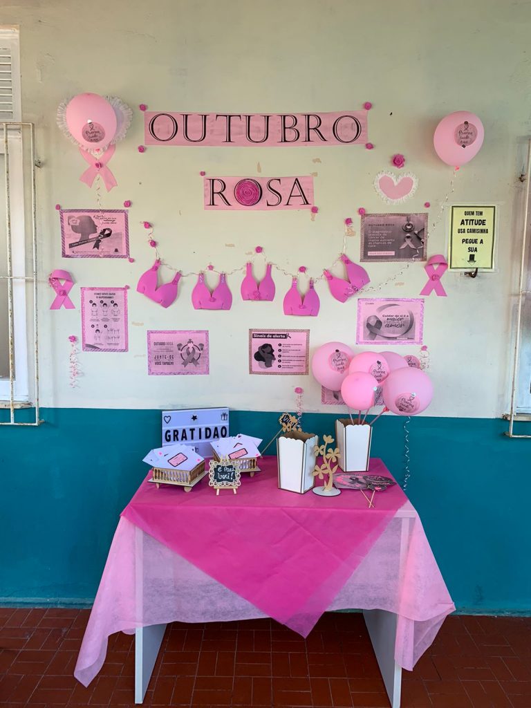 decoracao outubro rosa ubs barata e impactante