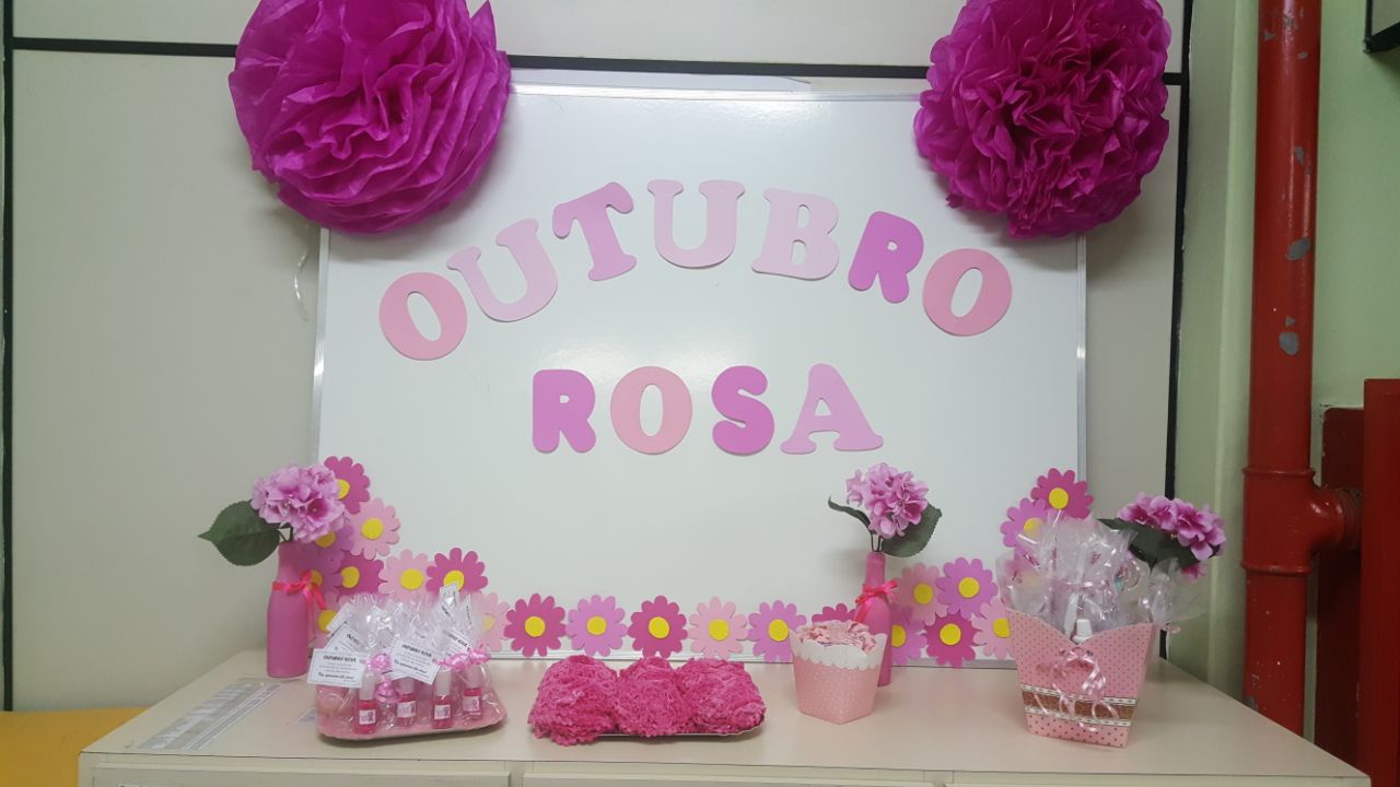 decoração outubro rosa ubs