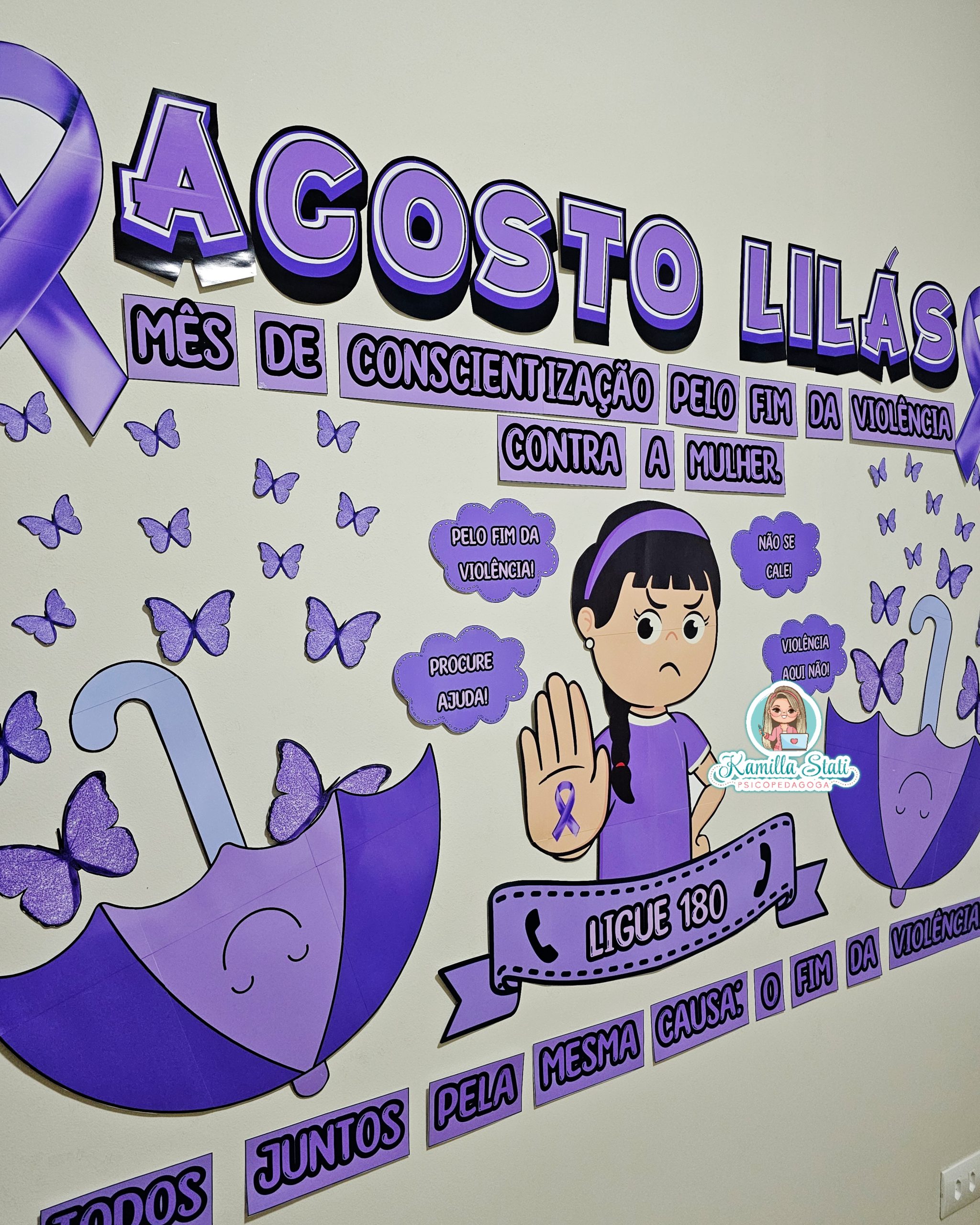 decoração painel agosto lilas