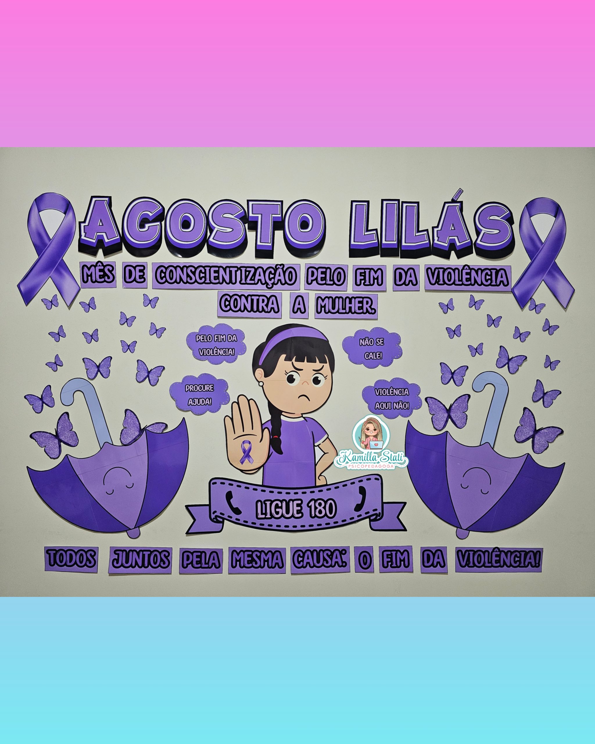 painel agosto lilas tecido ou papel qual melhor